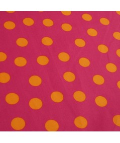 Popelina de lunares rosa y amarillo