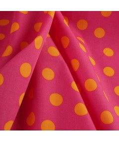 Popelina de lunares rosa y amarillo