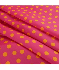 Popelina de lunares rosa y amarillo
