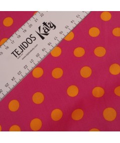 Popelina de lunares rosa y amarillo