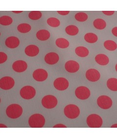Popelina de lunares blanco y rosa