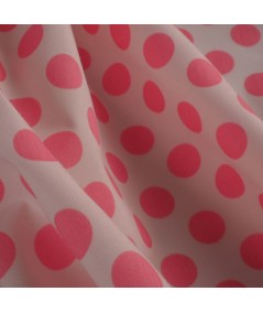 Popelina de lunares blanco y rosa