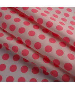 Popelina de lunares blanco y rosa
