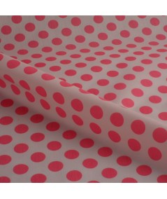 Popelina de lunares blanco y rosa