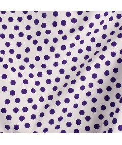 Popelina de lunares blanco y violeta
