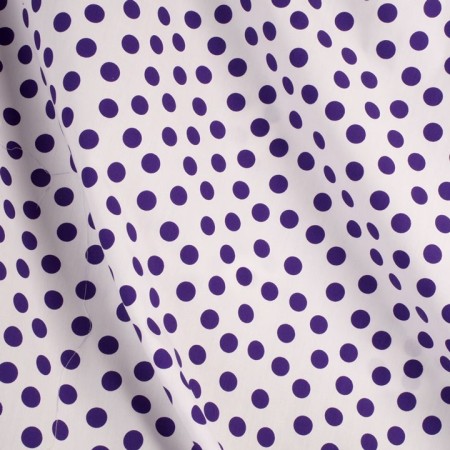 Popelina de lunares blanco y violeta