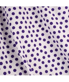 Popelina de lunares blanco y violeta