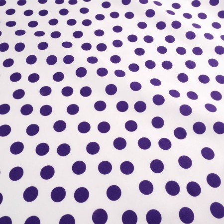 Popelina de lunares blanco y violeta
