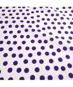 Popelina de lunares blanco y violeta