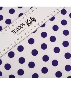 Popelina de lunares blanco y violeta