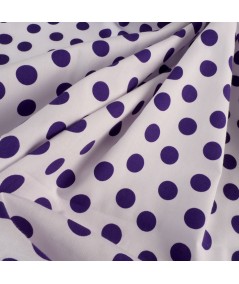 Popelina de lunares blanco y violeta