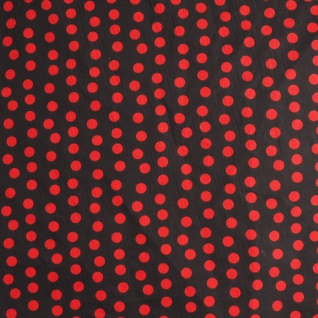 Popelina de lunares negro y rojo