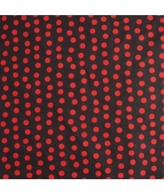 Popelina de lunares negro y rojo
