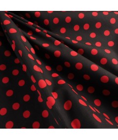 Popelina de lunares negro y rojo