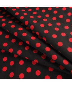Popelina de lunares negro y rojo