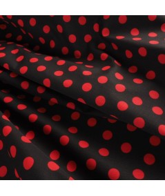 Popelina de lunares negro y rojo