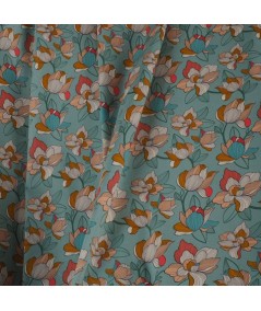 Popelin estampado turquesa