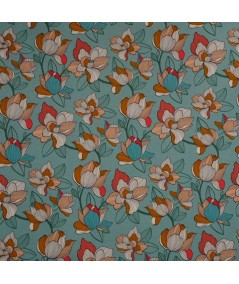 Popelin estampado turquesa