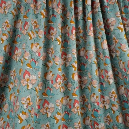 Popelin estampado turquesa
