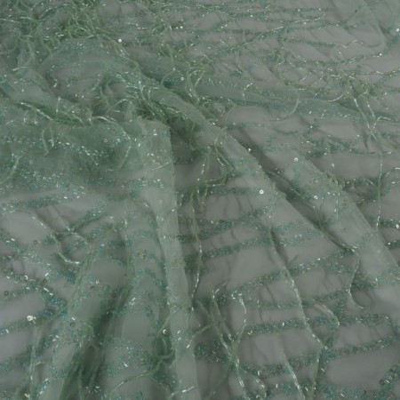 Verde menta flecos pedrería