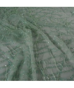 Verde menta flecos pedrería