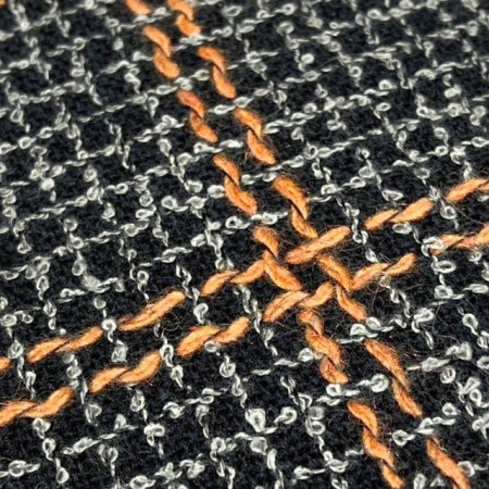 Chanel cuadros naranjas y grises