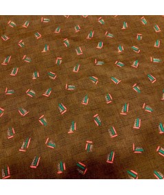 Jacquard  castaño estampado