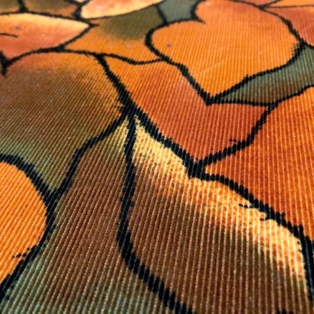 Pana estampada tonos naranjas