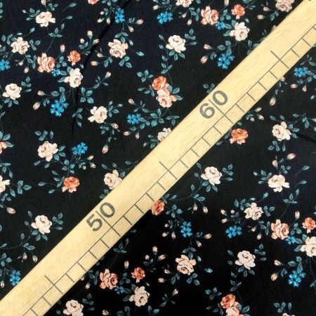 Popelin estampado negro