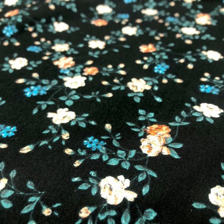 Popelin estampado negro