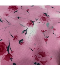 Estampado pique flores rosa