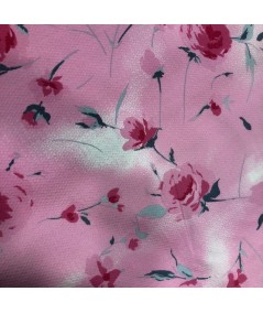 Estampado pique flores rosa