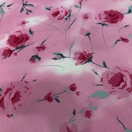 Estampado pique flores rosa