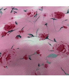 Estampado pique flores rosa
