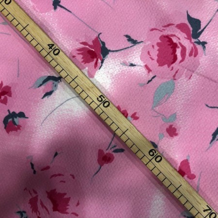Estampado pique flores rosa