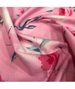Estampado pique flores rosa