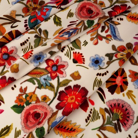Crêpe Estampado Floral Multicolor