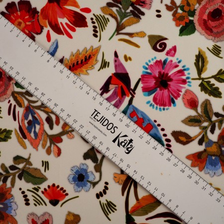 Crêpe Estampado Floral Multicolor