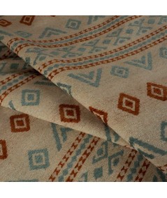 Loneta Étnica Terracota & Azul Agua