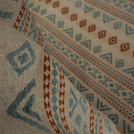 Loneta Étnica Terracota & Azul Agua
