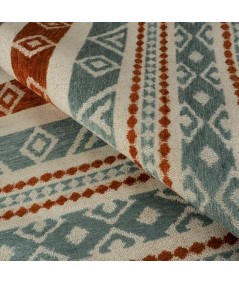 Loneta Étnica Terracota & Azul Agua