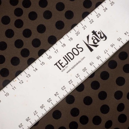Tela Marron con Lunares Negros