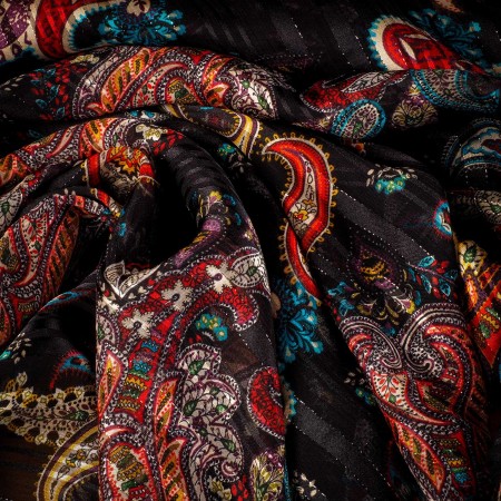Gasa Estampada Con Diseño Cachemir