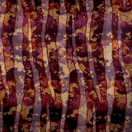Jacquard Abstracto Fil Coupé Granate-Naranjas– Tejido Premium para Moda y Decoración