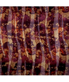 Jacquard Abstracto Fil Coupé Granate-Naranjas– Tejido Premium para Moda y Decoración
