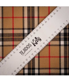 Cuadro Sastrero Clásico Beige, Negro y Rojo