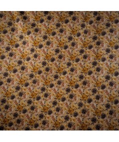 Sarga 100% Algodón Estampado Floral en Tonos Tierra