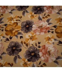 Sarga 100% Algodón Estampado Floral en Tonos Tierra