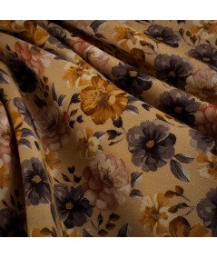 Sarga 100% Algodón Estampado Floral en Tonos Tierra