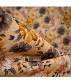 Sarga 100% Algodón Estampado Floral en Tonos Tierra